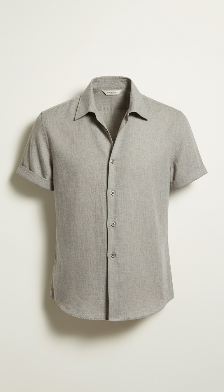 Linen Camp Shirt with Mother-of-Pearl Buttons
