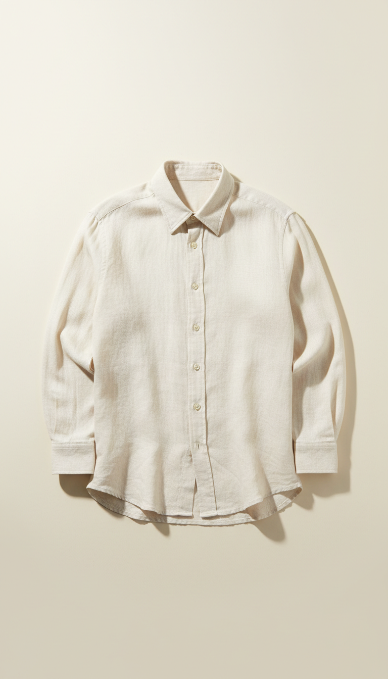 Linen Button-Down in Soft Sand