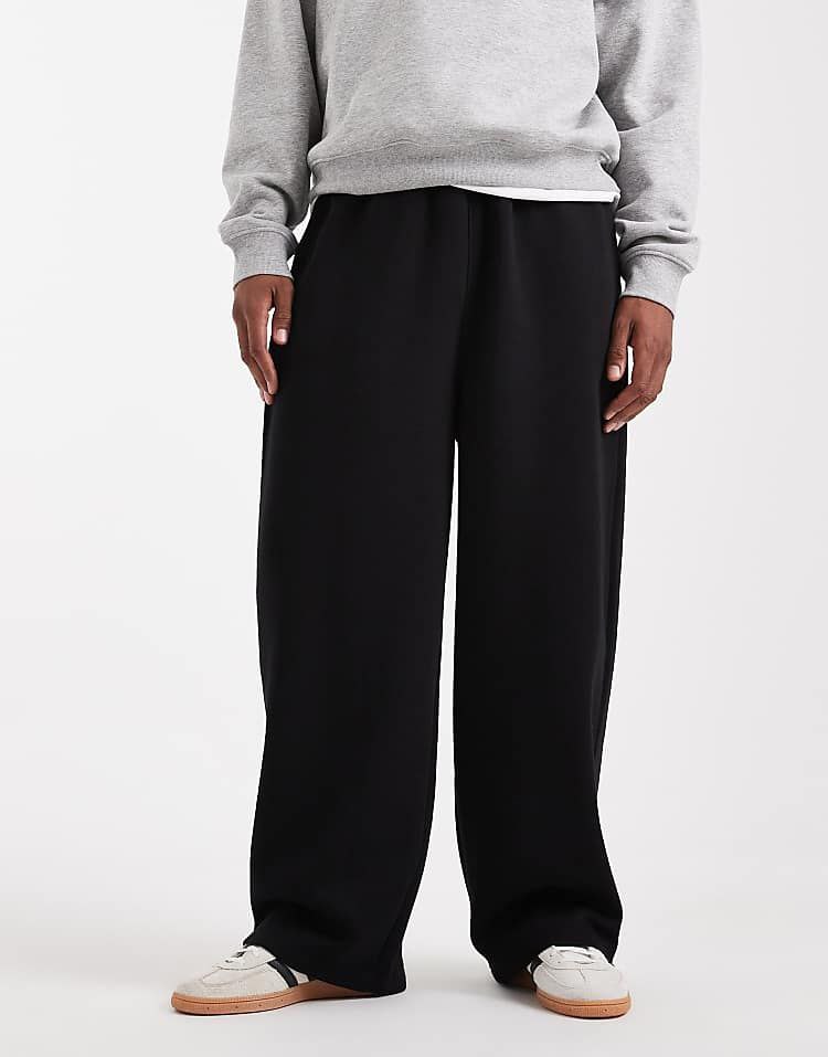 black wide leg sweatpants