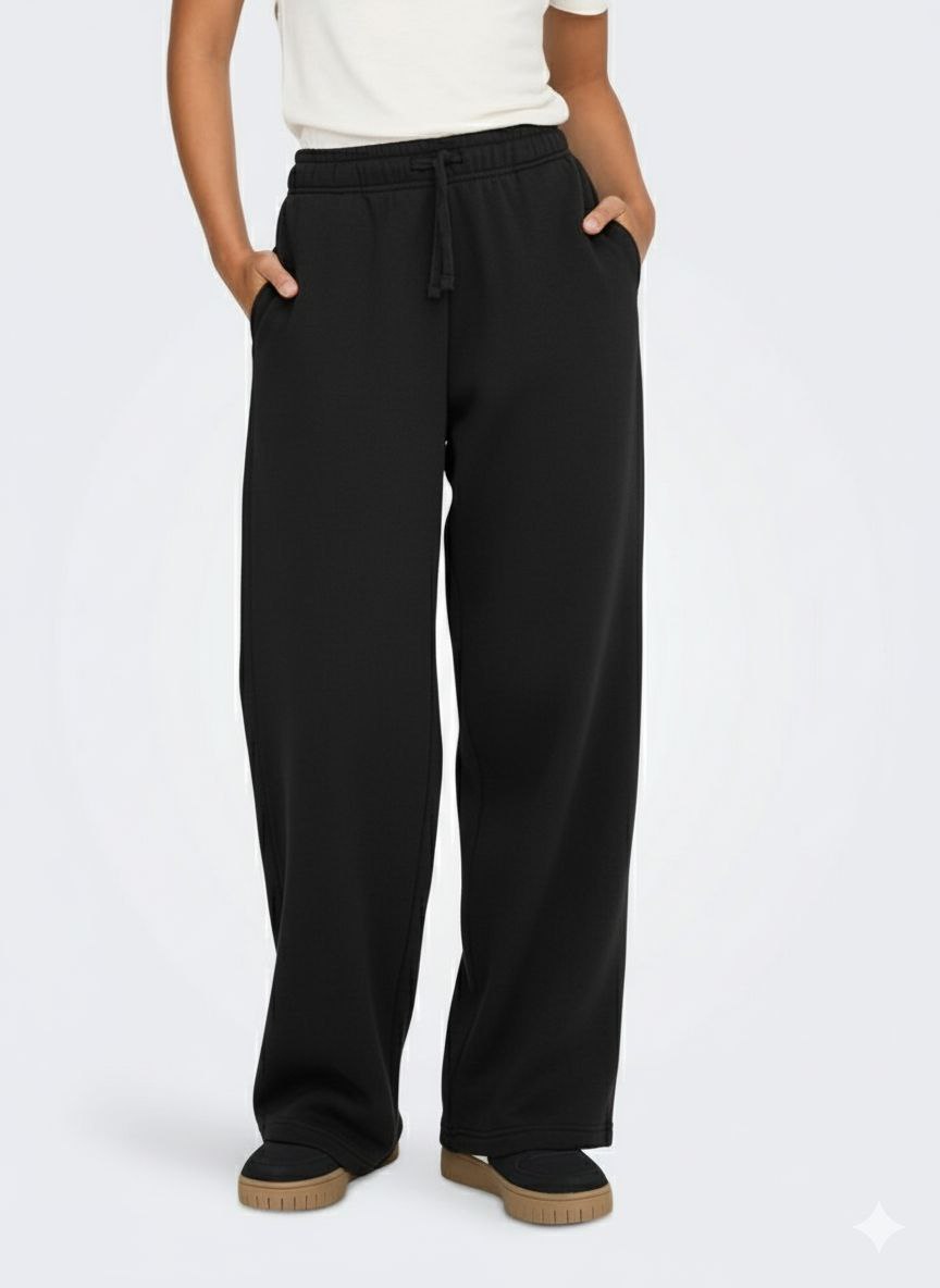 black wide leg sweatpants